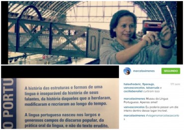 As fotos que fizemos no MLP extraviaram em algum arquivo. Consegui estas duas via Instagram. Em cima, Estação da Luz; embaixo um dos painéis do Museu