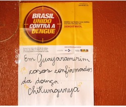 YCartaz afixado na alfândega em Guajará-Mirin, acompanhando casos na Bolívia (Foto Cléria Muniz, sexta-feira, 05/02)