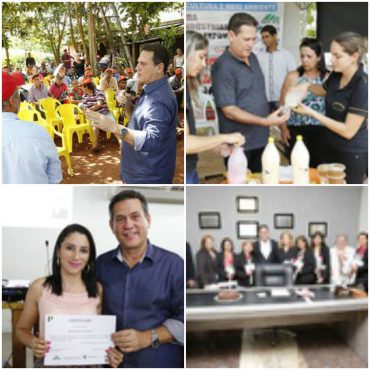 No sentido horário: Dia de Campo Café Clonal, em Seringueiras; Expovale, em Ariquemes; formatura da Escola do Legislativo em Machadinho do Oeste e homenagem às taquígrafas da Assembleia (Fotos Decom ALE-RO)